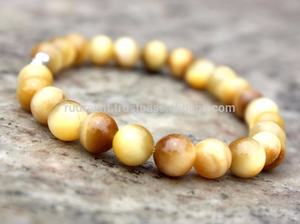Cuentas redondas de ojo de gato de Gema Natural, pulsera elástica de 8mm, Piedras Naturales curativas de cristal - Product Image 3