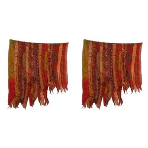 Vintage Silk Stole/<b>Scarf</b> Reversible Multi Color Sari Patchwork <b>Neck</b> Wrap Handmade <b>Scarves</b> Indian Sari Patches Reversible <b>Scarf</b> - Product Image 1
