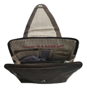 Sac à dos élégant marron pour fille avec fonction RFID, en cuir véritable, 20L, multifonctionnel, fermeture à bouton, personnalisable, motif bonbon, logo - Product Image 3