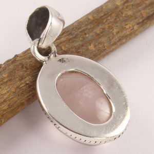 Pendentif moderne à la mode pour femmes 925 pendentif en argent Sterling massif Quartz Rose naturel pierre précieuse qualité bijoux fins - Product Image 2