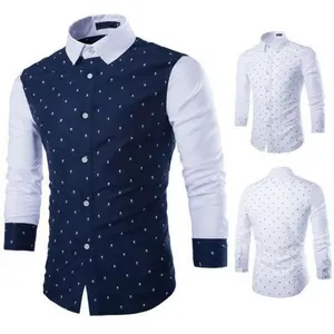 Camisas de vestir para hombre de algodón 100% personalizadas profesionales al por mayor, color sólido, manga larga, transpirables, de secado rápido, respetuosas con el medio ambiente - Product Image 1