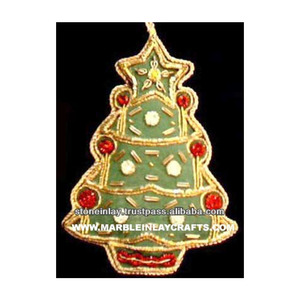 Tree Shape Hand Embroidery Christmas Hanging Decoration - Product Image 1