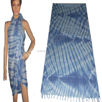 Pareo de Playa de Una Pieza, Talla Grande, Poliéster y Chifón, Transpirable, Tie-Dye, con Estampado Personalizado, Venta al Por Mayor