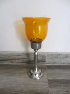 Candelabro de huracán de metal rosa con vidrio para decoración de bodas, hogares y hoteles - Product Image 3