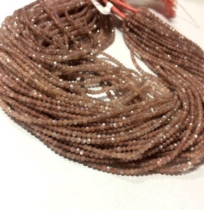 Cuentas de piedras preciosas facetadas de piedra lunar marrón chocolate natural de 2mm y 3mm al mejor precio, compra directa del fabricante en línea - Product Image 1