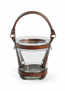 Seau à glace en cuir vintage avec pince à glace en métal écologique - Product Image 4