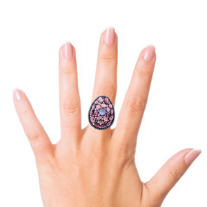 Bagues de créateur en diamant Tourmaline rose argent 925 massif - Product Image 2