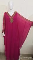 Robe Maxi Kaftan Marocain du Royaume-Uni Brodé à la Main pour la Danse Arabe, Taille Unique, Vêtements Longs pour Femmes, Idéale pour Plage et Fêtes de Vacances