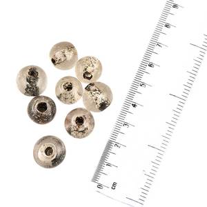 Perles de bijoux en verre en vrac faites à la main avec un design de fissure noire (paquet de 12) - Product Image 1