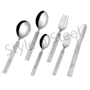 Silverware Silver Dinner Knife Spoon Fork Set Cutlery at Wholesale Price Cutlery Set Luxury Fancy Stainless Steel - Product Image 1