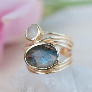 Bague en pierre précieuse de Labradorite, plaqué or 14K, bijou pour doigt, cadeau, meilleure vente, livraison gratuite - Product Image 2