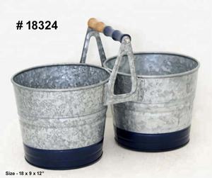 Yes Handmade Galvanized Metal <b>Caddy</b> 4section Galvanized Storage <b>Caddy</b> 4 Section Organizer Metal Utensil Holder - Product Image 3