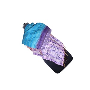 Kantha ผ้าพันคอผ้าไหมทำงานแฮนด์เมดสไตล์วินเทจผ้าพันคอสไตล์อินเทรนด์สำหรับเด็กผู้หญิงผ้าพันคอ SC1202วินเทจผ้าคอตตอนเย็บมือ - Product Image 1