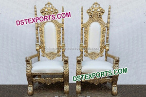 Sillas de trono de recepción de boda con estilo, sillas de boda indias Raj Mahal, sillas de madera Mandap a precio de fábrica, eventos de Malasia - Product Image 5