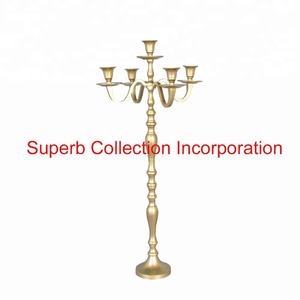 Chandelier en or fait à la main indien, cinq bras et décorations personnalisés, taille pour maison et mariage, nouvelle collection - Product Image 2