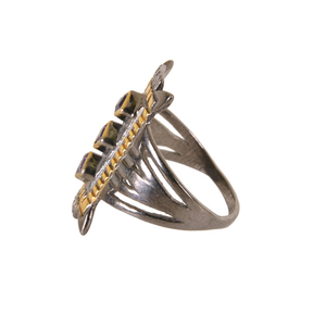 New Designer 925 Sterling Silver <b>Amethyst</b> Gemstone <b>Ring</b> 18K <b>Gold</b> Plated Black Rhodium for Weddings and Parties - Product Image 2