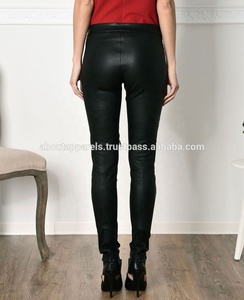 Pantalones de Motociclista de Piel de Oveja Genuina para Mujer, Cintura Media, Ajuste Regular, Elegantes, Impermeables, Transpirables, para Invierno - Product Image 2