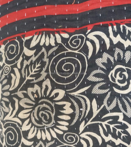 Traditional design Beautiful flower printed Kantha Pillow Cover - Product Image 3