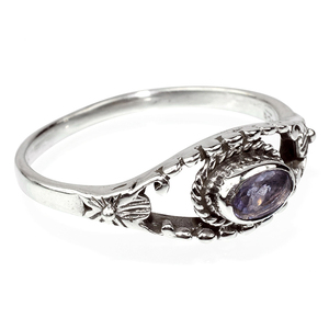 Bagues de créateur en argent Sterling 925 améthyste violette de forme ovale, argent Sterling Offre Spéciale - Product Image 1