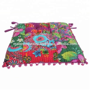 Coussin de siège de chaise de bureau en coton uni de designer avec fonction de massage, fait main - Product Image 2