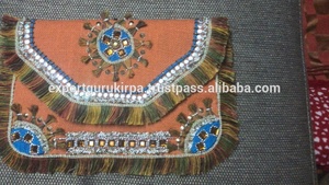 Bolso Tote de yute estilo INS indio, decoración de borlas con cuentas, forro de tela duradero personalizable para uso diario, fiestas nocturnas - Product Image 4