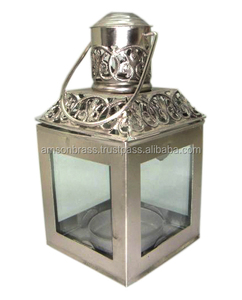 White Coated Finished <b>Lantern</b> <b>Candle</b> <b>Holder</b> Perforated Metal Iron <b>Candle</b> <b>Lantern</b> <b>Holder</b> Classic Design Metal <b>Lantern</b> - Product Image 5