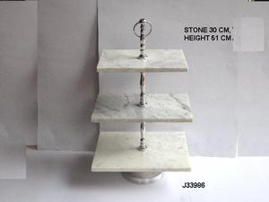 Support de gâteau rectangulaire de vente chaude avec la technique de coulée en métal d'effet de pierre de finition polonaise de poignée en aluminium pour les mariages de l'Inde - Product Image 5
