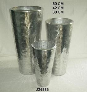 Juego de dos PC de macetas de aluminio en relieve con pulido de espejo Artesanías de metal para el hogar y el jardín para flores y plantas - Product Image 3