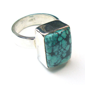 Anillos de piedras preciosas turquesas genuinas, joyería de plata de ley 925 al por mayor - Product Image 5