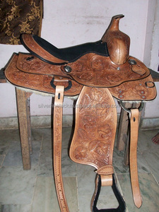 Silla de montar western con cuero genuino y estructura de madera/plástico - Product Image 5