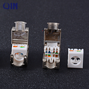 Cat6a Module trapézoïdal en alliage de zinc FTP blindé sans outil <span class=keywords><strong>RJ45</strong></span> Test de DTX-1800 de passage de Jack Keystone - Product Image 2