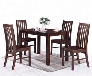 Meubles de salle à manger en bois massif couleur chêne avec 1 table et 4 chaises ou 6 chaises - Product Image 1