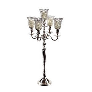 Candelabro Alto de Cristal y Aluminio Hecho a Mano, Ecológico, de Alta Calidad, Personalizable en Color y Tamaño, para Hogar/Oficina/Navidad - Product Image 1