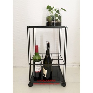 สีดำตกแต่งสแตนเลสถาดให้บริการรถเข็นสำหรับโรงแรมสำหรับขายในราคาต่ำ - Product Image 3