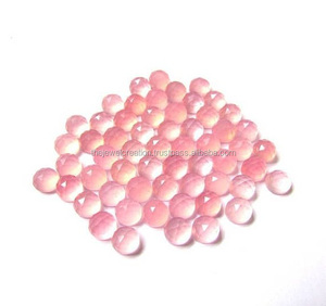 10mm Calcedonia Rosa natural Rosa corte redondo parte posterior plana calibrado cabujón piedra preciosa suelta comprar directo de los proveedores del fabricante - Product Image 1