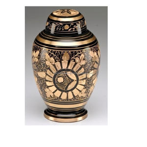 Super Quality Indian Wholesale Gold Classic <b>Keepsake</b> Cremation Urns With Pewter Finished Neck With Low Prices - Product Image 4