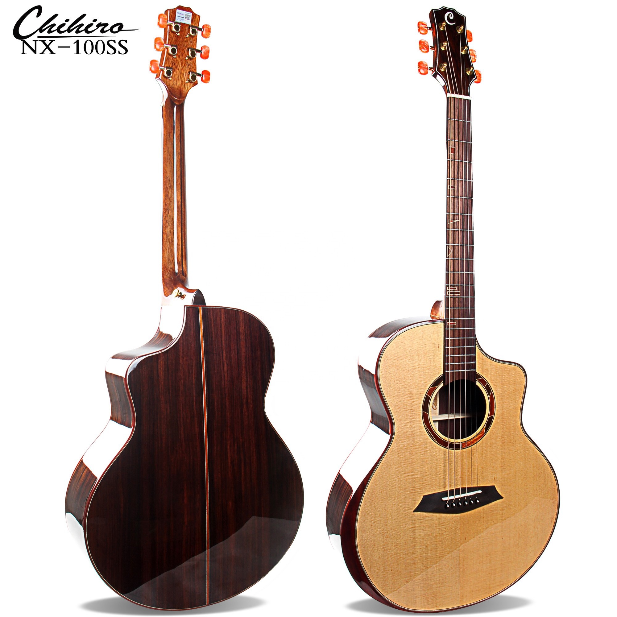 All Solid Jumbo Acoustic Guitar with Carbon Fiber Pickguard