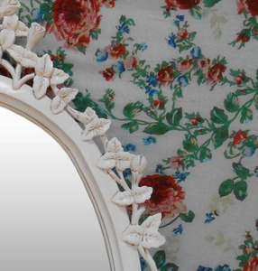 Espejo tallado blanco de caoba de Indonesia, dormitorio, muebles franceses, estilo-blanco, muebles Vintage - Product Image 4