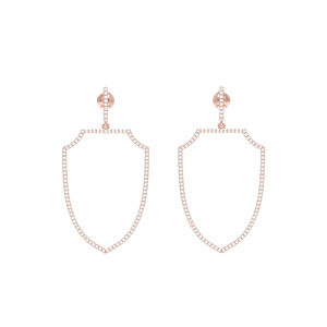 Pendientes de oro rosa de 14k con diamantes, joyería de mujer, venta al por mayor - Product Image 1