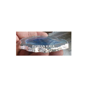 Silver Painted Kitchen Decoration <b>Agate</b> <b>Coaster</b> Set for Table - Product Image 1