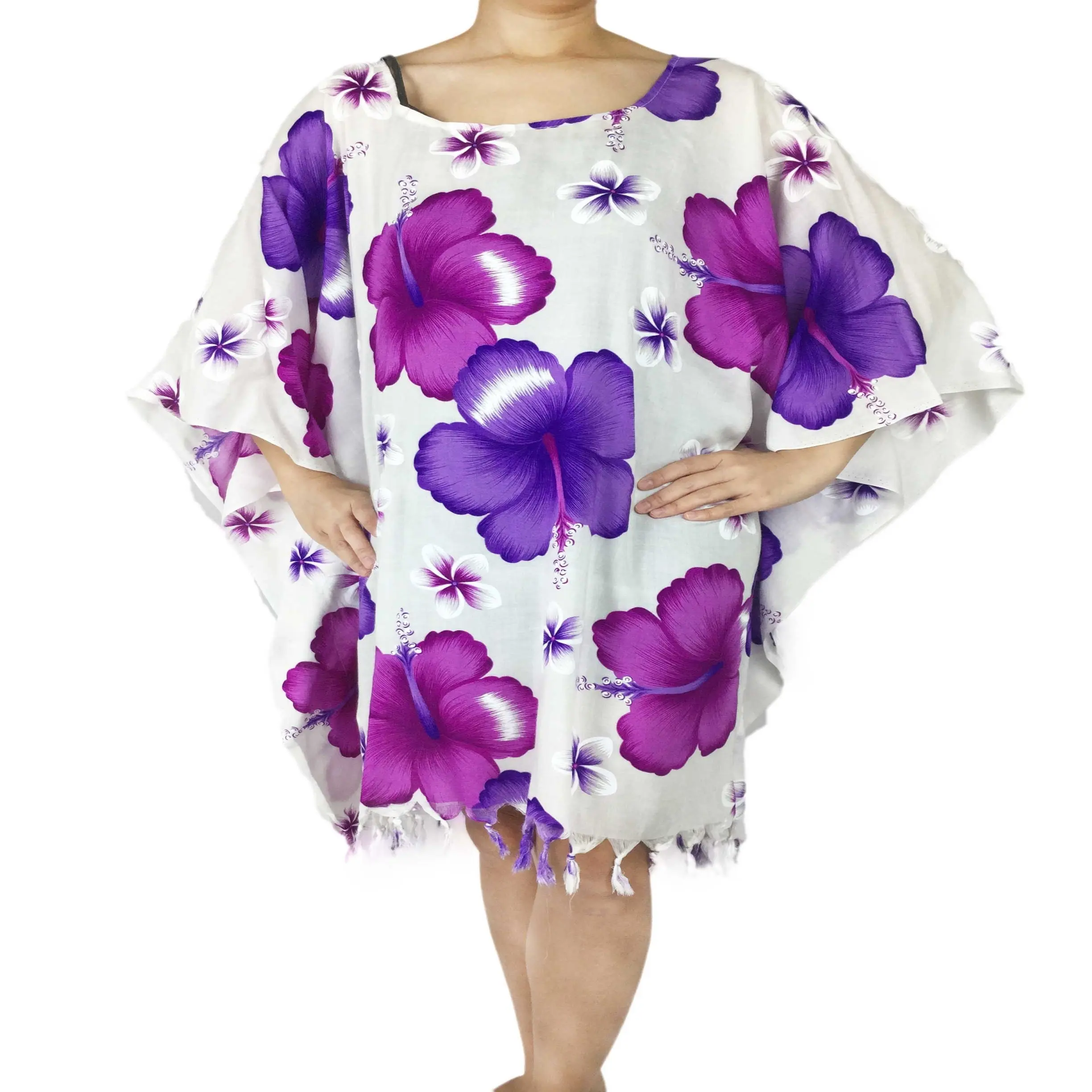 Boho Hippie tunik Hibiscus bluz Kaftan üst