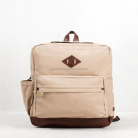 Sac à dos scolaire en toile de coton certifié avec port USB et fermeture à glissière avec pochette pour ordinateur portable