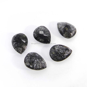ขายส่งธรรมชาติสีดำ Rutile ควอตซ์20X15มิลลิเมตรลูกแพร์ Briolette กระดานหมากรุกตัด14.25 Cts พลอยหลวมสำหรับการทำเครื่องประดับ - Product Image 2