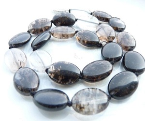 Tourmaline noire ovale perle pierre collier pierres ovale perle cristal breloques pour la fabrication de bijoux cristal femmes collier grossiste - Product Image 2