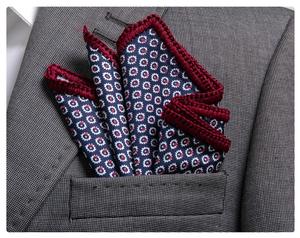 Azul Rojo geométrica de producción de Plaza de bolsillo de Hankercheif... - Product Image 1