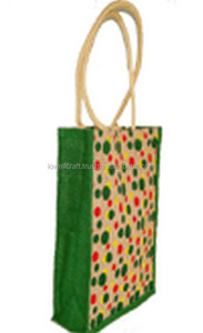 Geometric Pattern Reusable Extra Large Handled Jute Shopping <b>Bag</b> by LOWELLCRAFT - Product Image 5