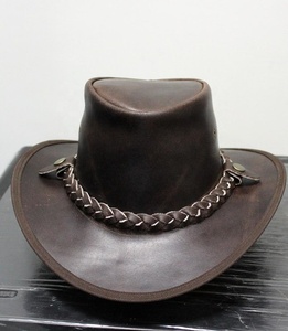 Sombrero vaquero australiano | Sombrero vaquero genuino de cuero de grano completo para Hombre | Sombrero Outback - Product Image 5