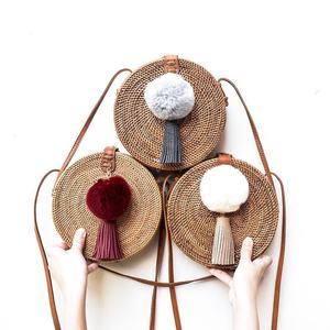 Vietnam 2025 été grande quantité rotin bandoulière sac fourre-tout écologique coton doublure poignée unique bouton personnalisé nouvelles offres - Product Image 1