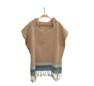 Surf Beach Hooded Pestemal Serviette Poncho PNC-CPP-LILA. - Product Image 3