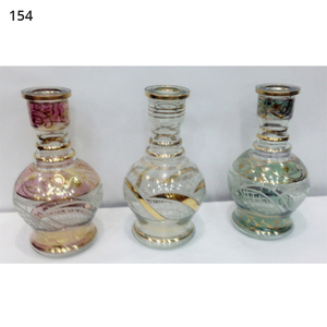 Or Gravée À la Main Jumbo Narguilé Vases En Verre - Product Image 1